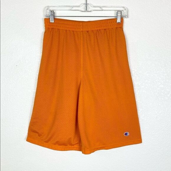 Champion Orange Mesh Gym Shorts - Picture 1 of 3